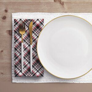 NWT Porter Anna- Red & Black Cotton Napkin 4-set, Tartan